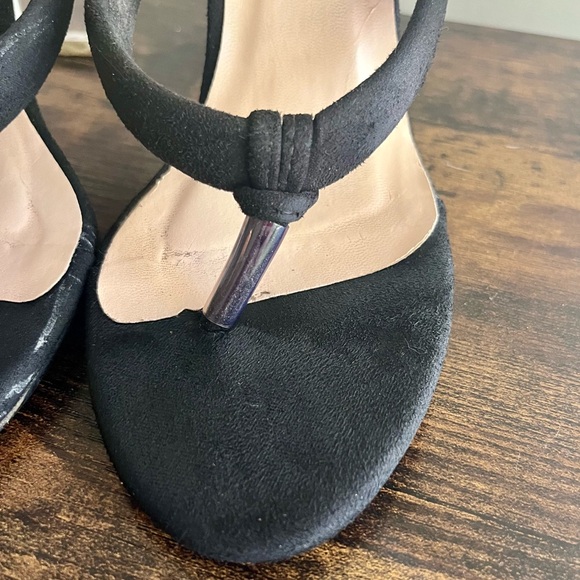 •SOLD•| Christian Louboutin| Vintage Black Red Bottom Glass 4” Sandals Size 38/8 - Picture 12 of 14